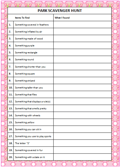 Free Printable Spring Scavenger Hunt For Kids Scavenger 30 Free 