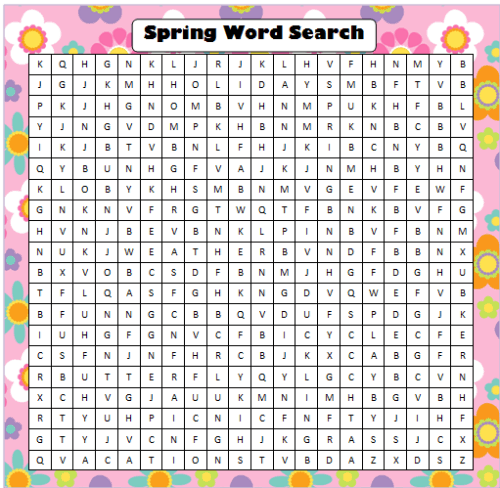 Spring Word Search Free Printable Moms Munchkins