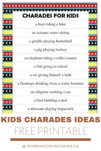 Kids Charades Ideas (Free Printable) - Moms &amp; Munchkins