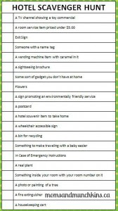Hotel Scavenger Hunt (Free Printable) - Moms &amp; Munchkins