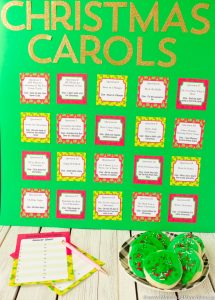 Christmas Carol Game  Free Printable from Moms & Munchkins