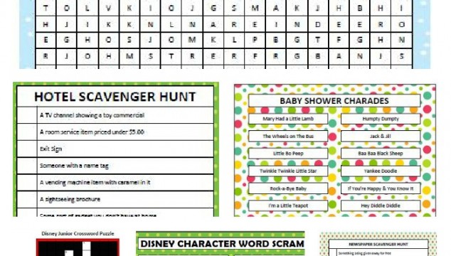 Free Printable Games Page