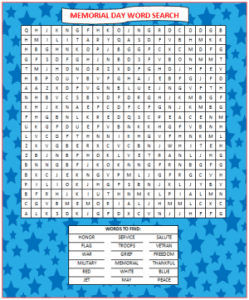 memorial day word search free printable moms munchkins