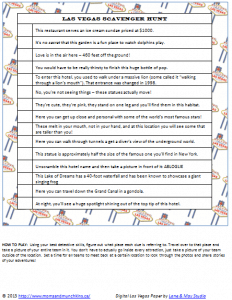 Las Vegas Scavenger Hunt (Free Printable) - Moms &amp; Munchkins