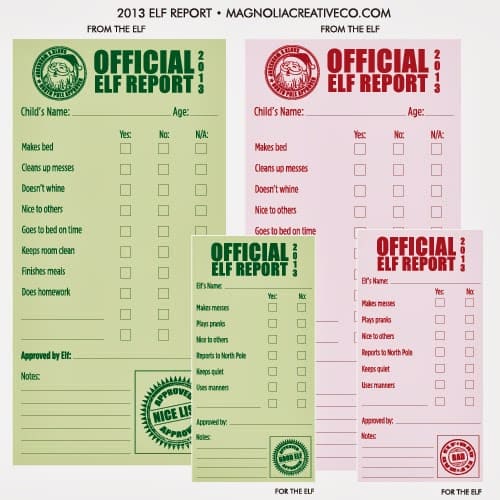 Elf On The Shelf Behavior Chart