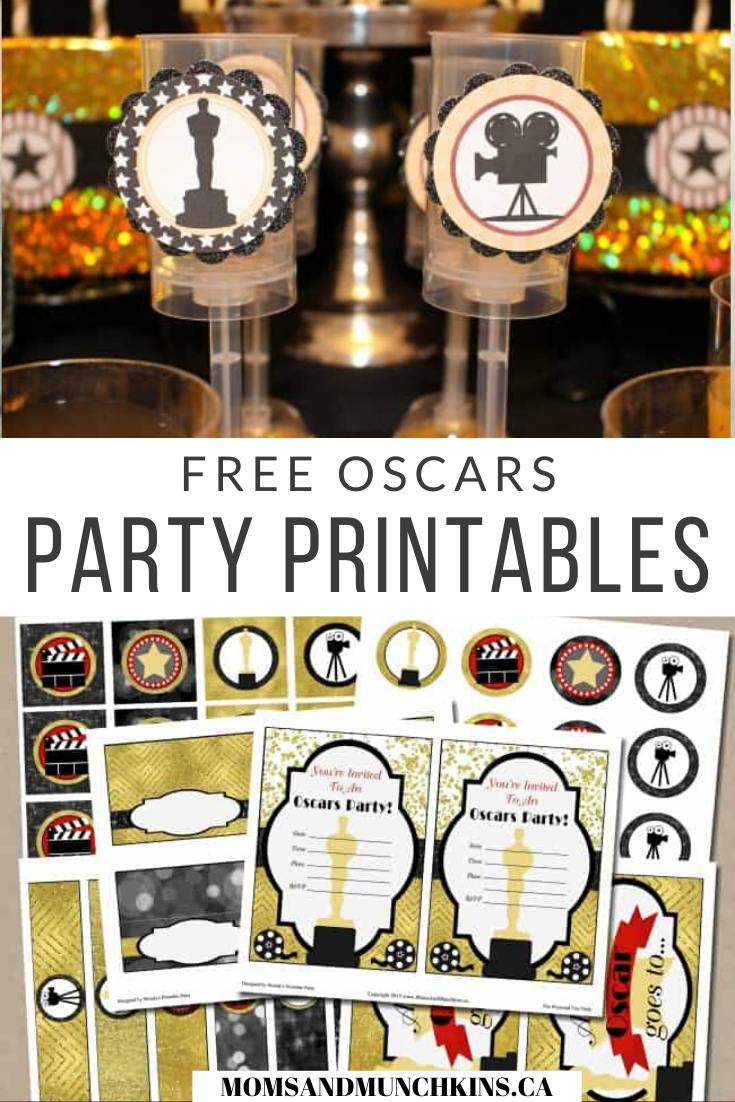 Oscar Party Ideas Free Printables Moms Munchkins