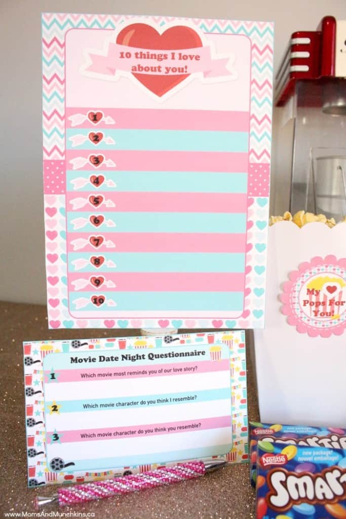 Movie Date Night Free Printables - Moms &amp; Munchkins