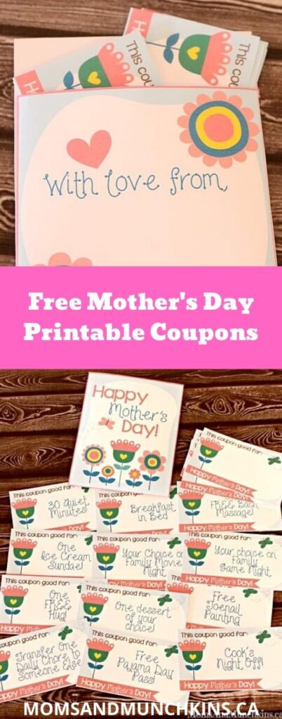 Mother's Day Coupons (Free Printables) - Moms &amp; Munchkins