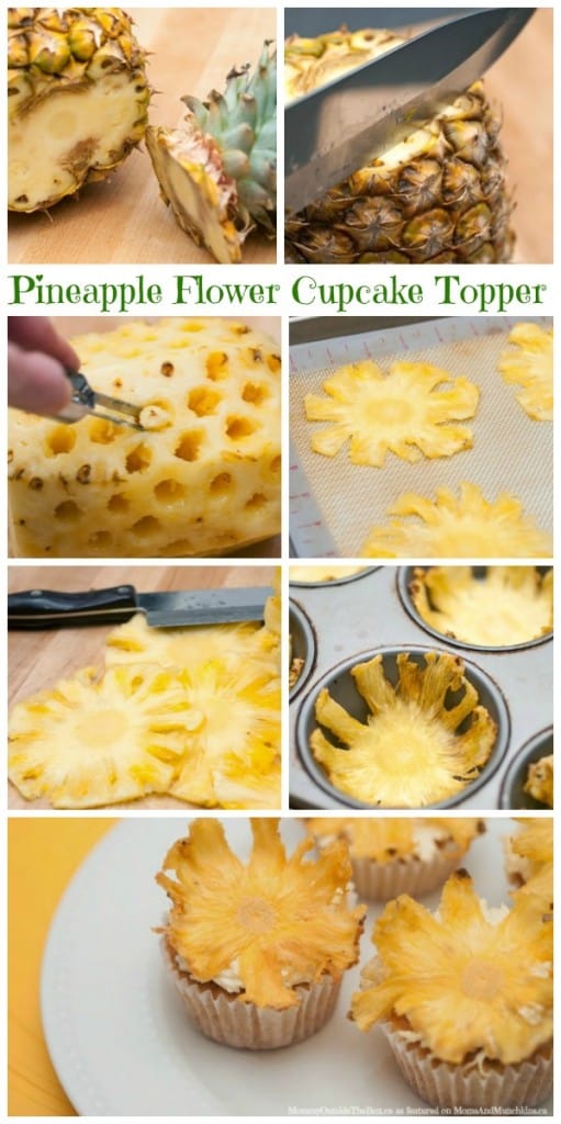 Pineapple Flower Cupcake Topper Tutorial Moms & Munchkins