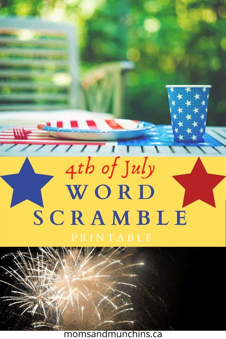 4th of july word scramble game