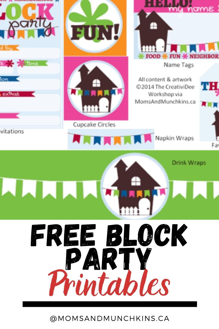 Neighborhood Block Party Printables Free 