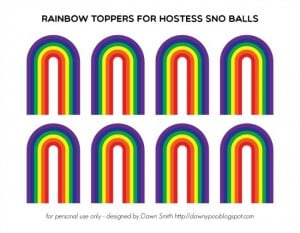 Rainbow Party Table and Free Printables - Moms &amp; Munchkins