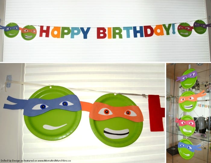 Ninja Turtle Paper Plate Banner with Free Printables