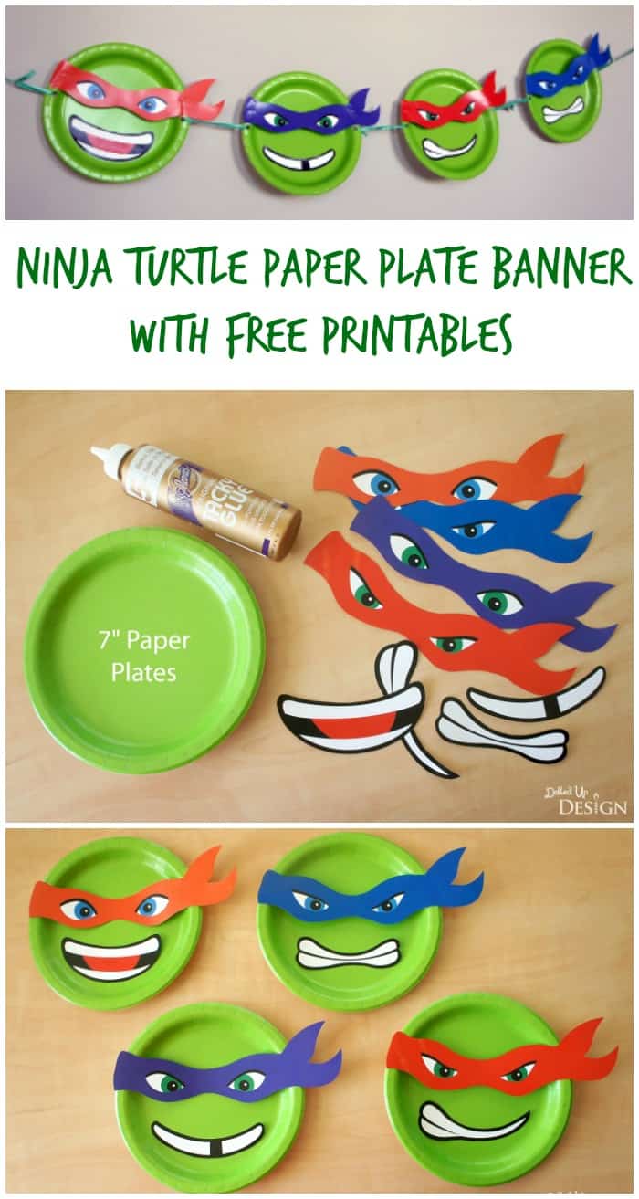 Ninja Turtle Paper Plate Banner with Free Printables