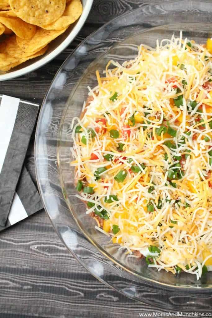 Layered Ranch Taco Dip Moms & Munchkins