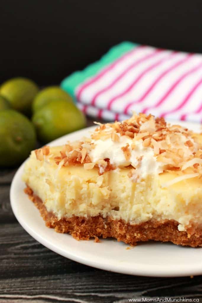 Key Lime White Chocolate Cheesecake Bars Moms & Munchkins