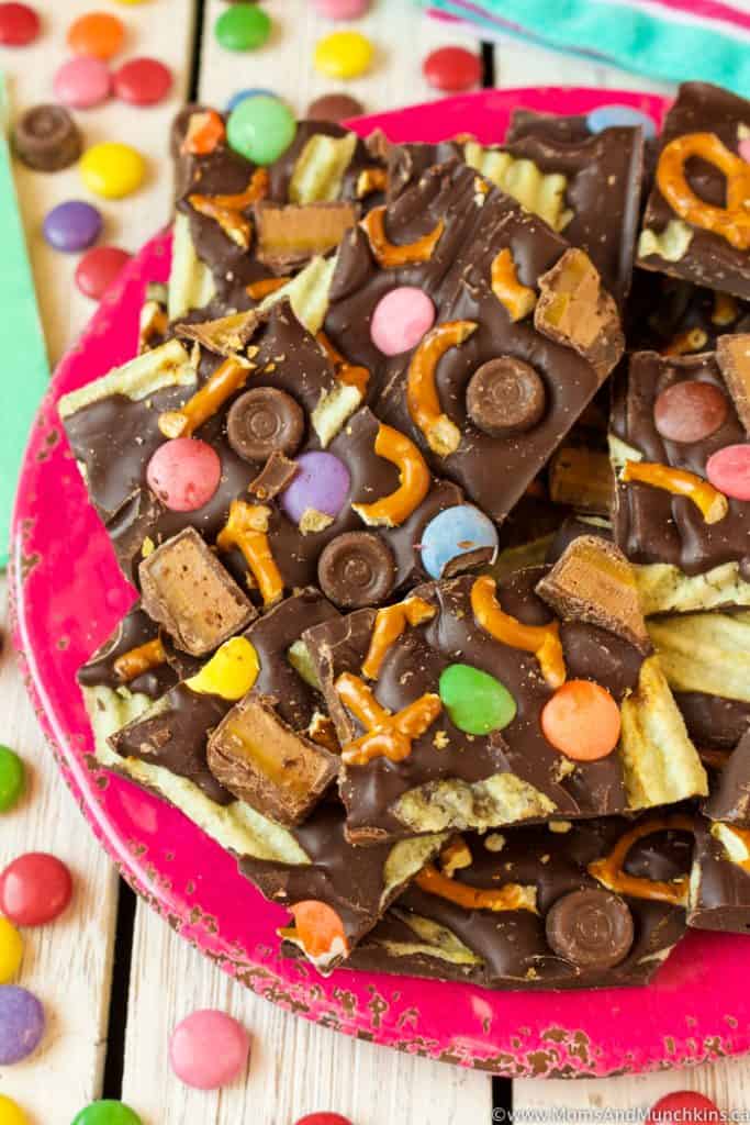 Sweet and Salty Bark Recipe Moms & Munchkins