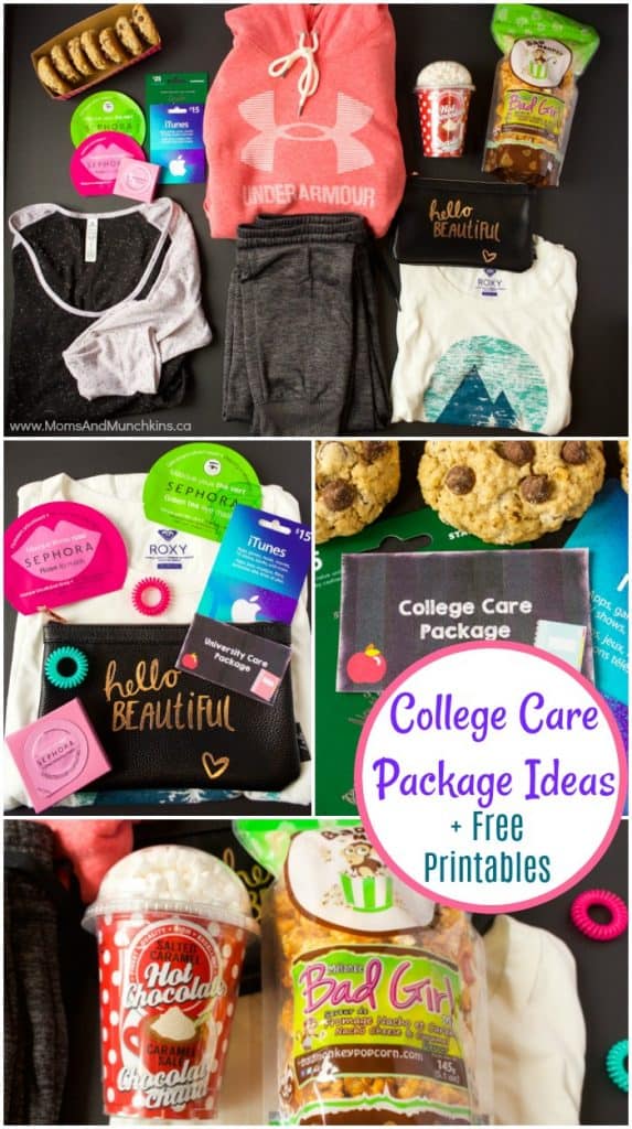 College Care Package Ideas plus Free Printables - Moms &amp; Munchkins