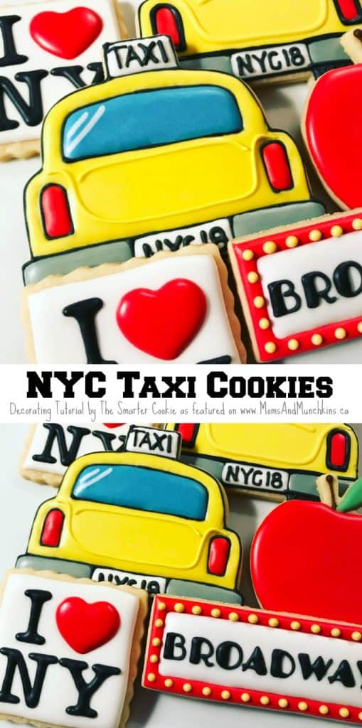 NYC Taxi Cookies Cookies Decorating Tutorial Moms & Munchkins