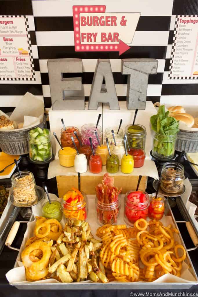 Burger and Fry Bar Ideas plus Free Printables Moms & Munchkins