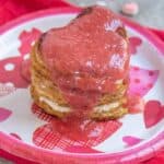 Strawberry Sauce Covered Cream Cheese Stuffed French Toast